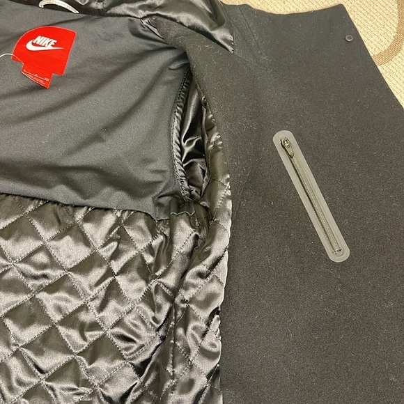 Nike Women's Destroyer Butterfly Black Wool Silver Leather Jacket - Picture 9 of 16